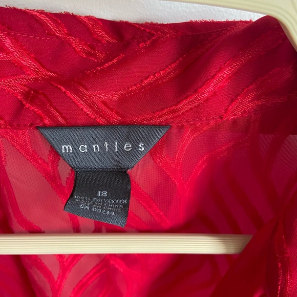 Shear red button down shirt - Picture 3 of 4